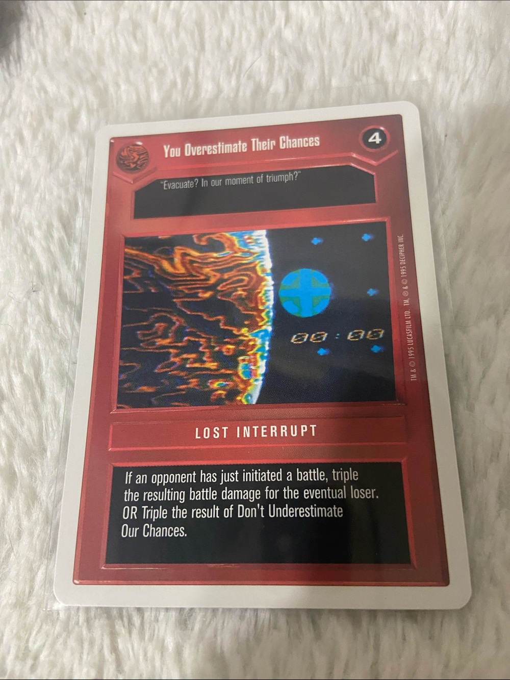 Star Wars Red 'You Overestimate Their Chances' Lost Interrupt Card